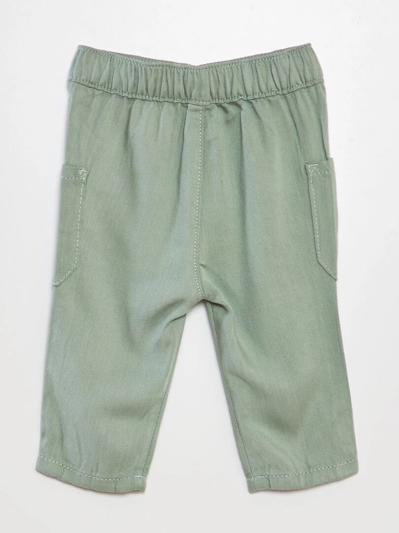 Pantalon fin multipoches   Vert