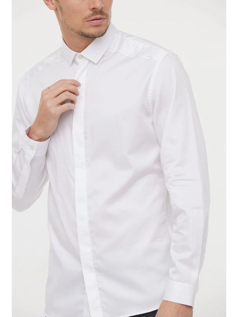 Lee Cooper   Chemise manches longues coton slim DETO   Blanc