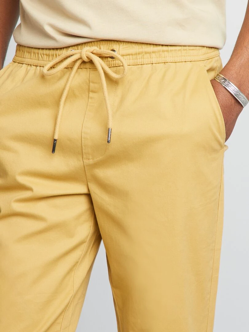 Pantalon chino à ceinture élastiquée   Jaune