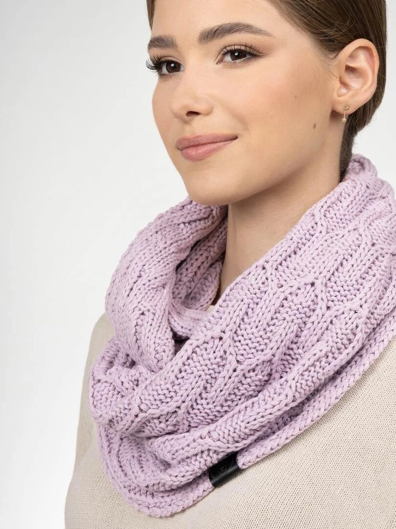Ensemble Snood Bonnet Maribel   Made in UE   Mauve lilas