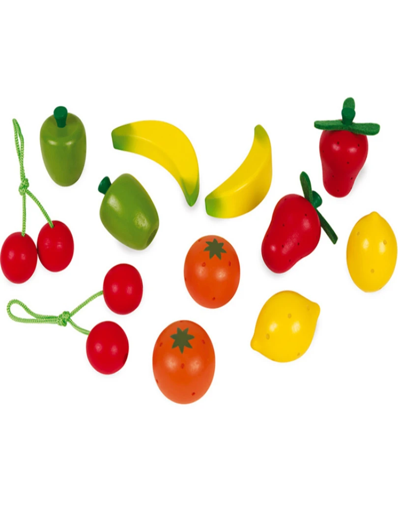 Cagette de 12 fruits en bois   N/A