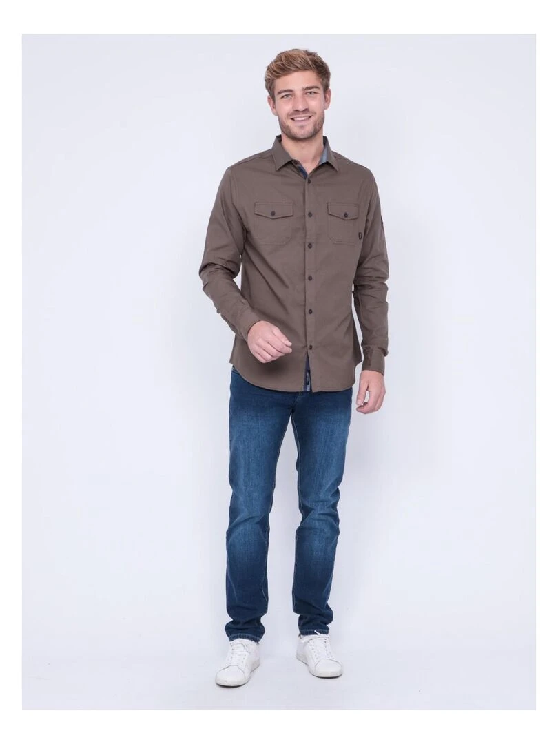 Chemise manches longues pur coton TYREX   Kaki