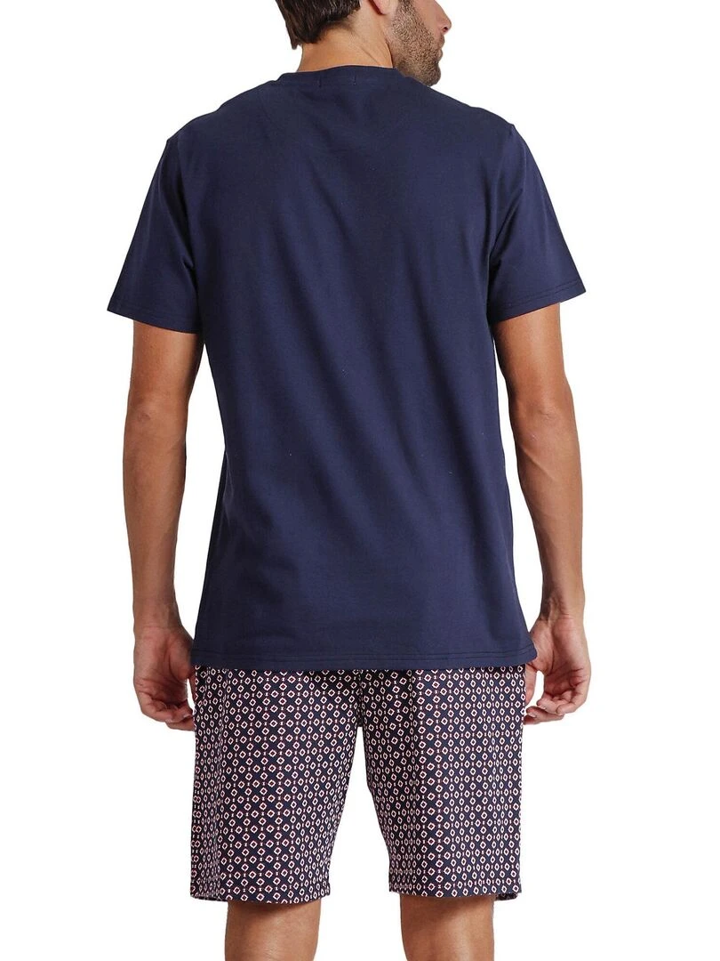 Pyjama short t shirt Panot Antonio Miro Bleu marine