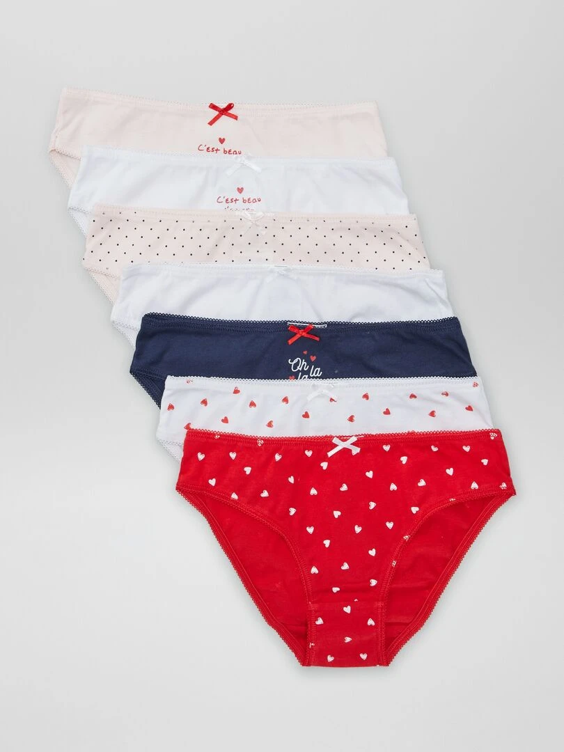 Lot de 7 culottes Blanc/rose/rouge