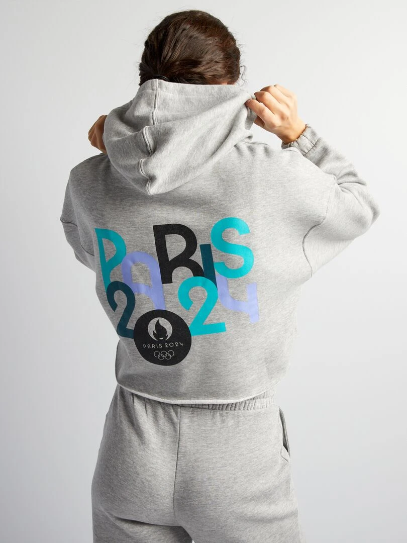 Sweat à capuche   Paris 2024   Gris