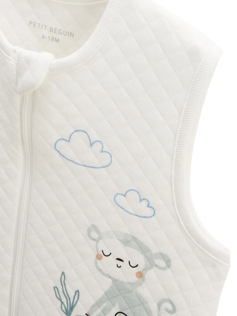 Turbulette d'été en coton matelassé avec jambes séparables Kimi   Ecru