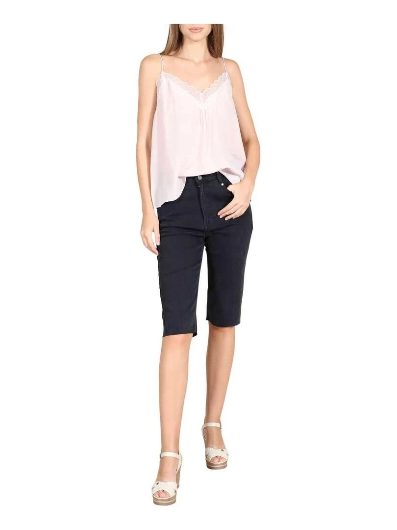 CHATTAWAK   Pantacourt coton   Noir