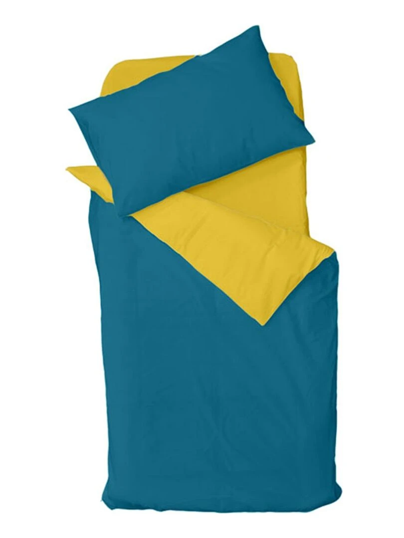 Parure de couette bicolore pour enfant Bleu