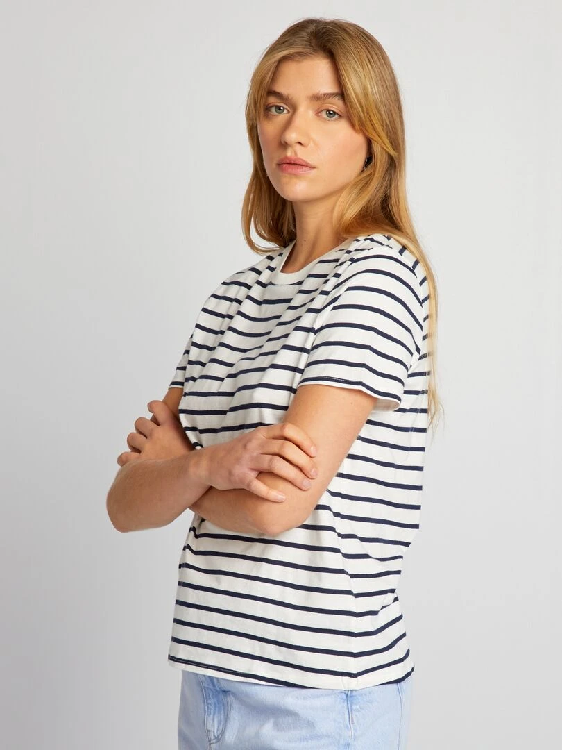 T shirt en jersey imprimé   Blanc