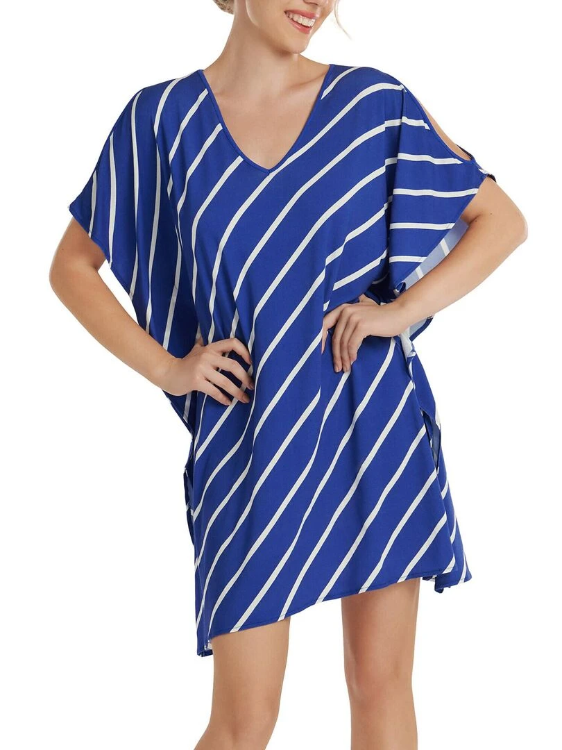Caftan de plage Rhodes Bleu
