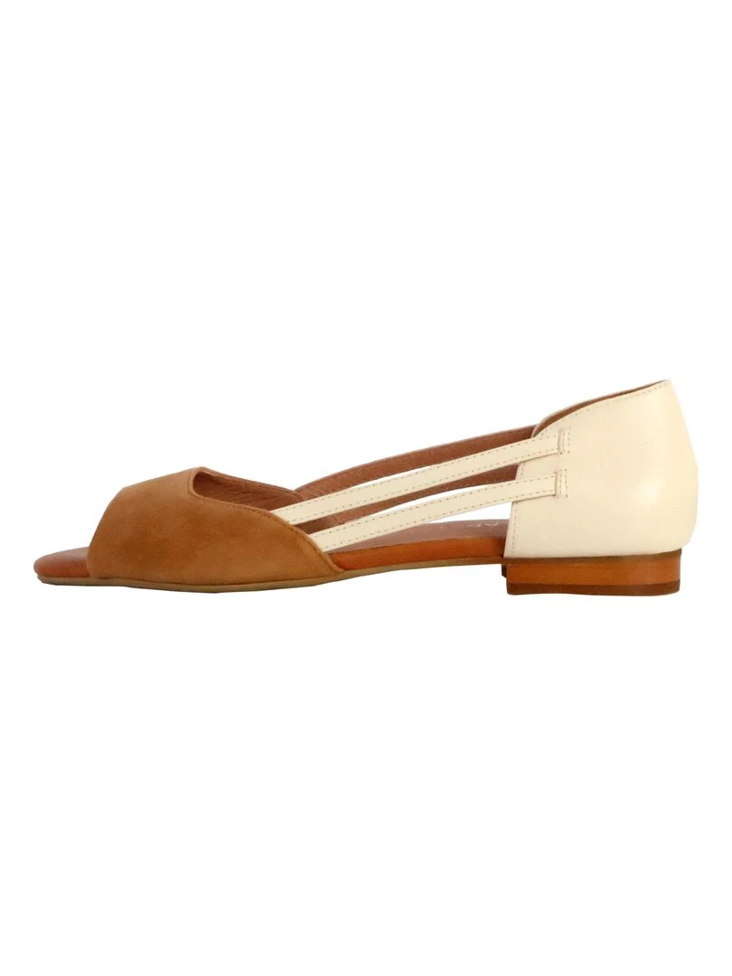 Sandale Plate Cuir Emilie Karston Luciane Marron