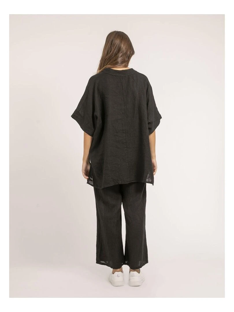 Pantalon lin ERNEST Noir