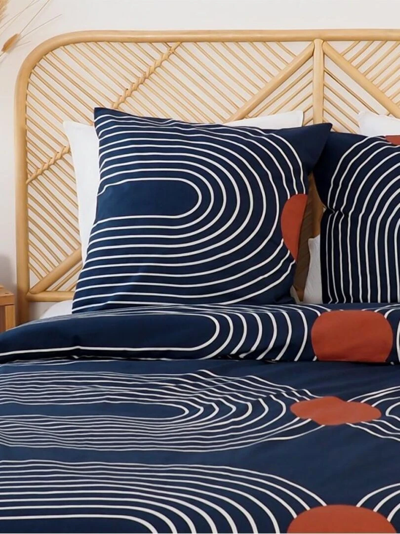 Housse de couette  Cuts + taie(s) 100% coton 57 fils   Bleu