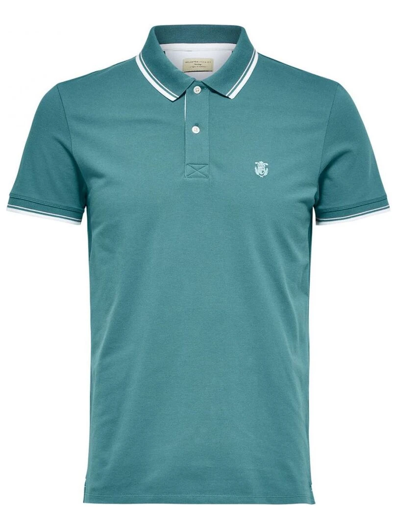 Polo manches courtes Selected Vert