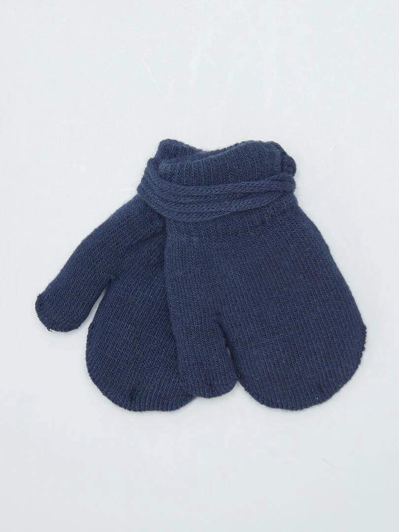 Moufles mixtes doublées en polaire Bleu marine