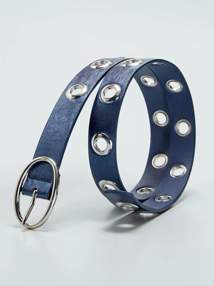 Ceinture à œillets Bleu