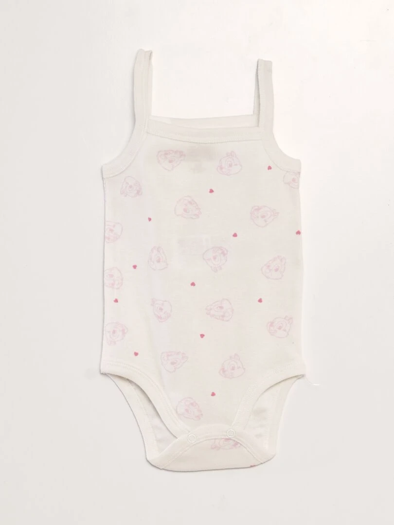 Lot de 2 bodies sans manches 'Disney' 'Tic et Tac'   Rose/blanc