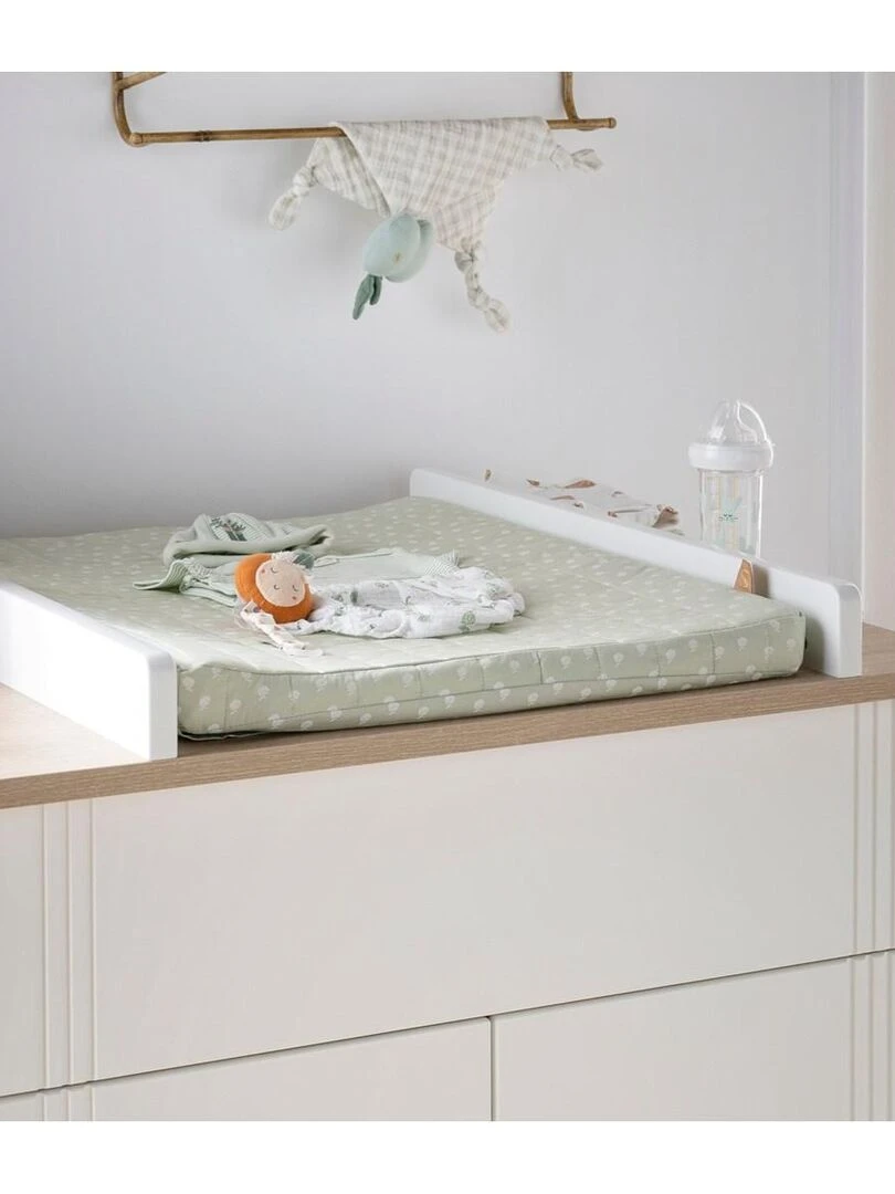 Matelas à langer et serviette en coton   SAUTHON   Vert tilleul