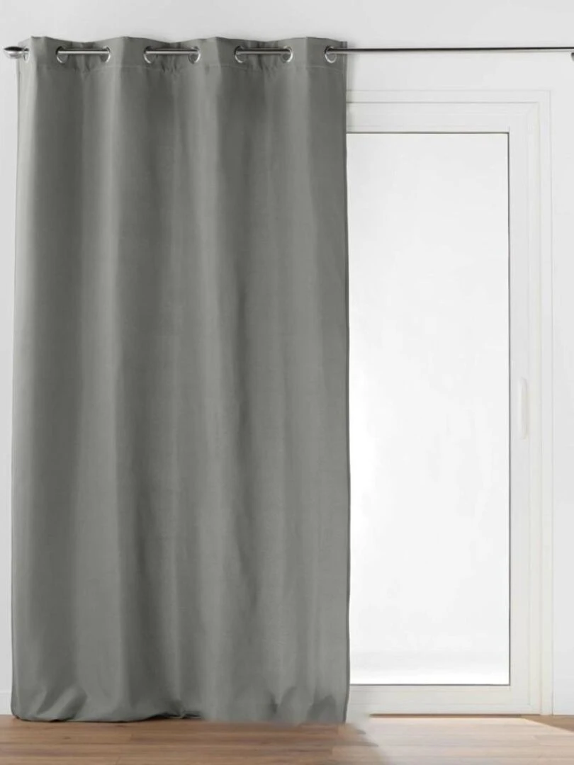 Rideau à œillets occultant isolant 135x260 cm Micropolar gris Gris