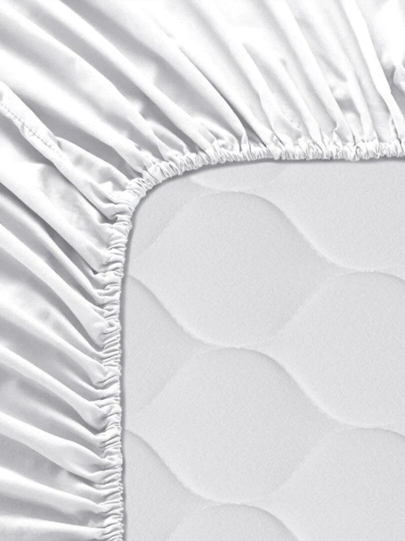 Drap housse Basic 200 tc "Happyfriday"   Blanc