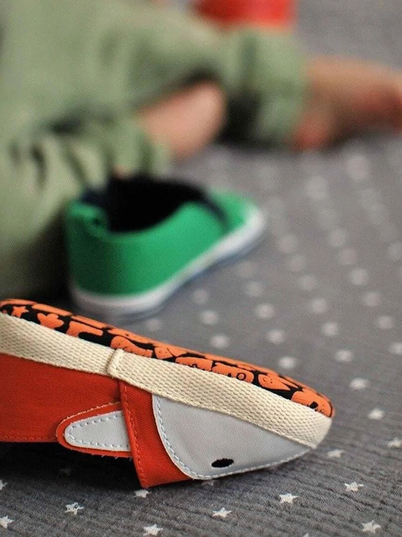 Chaussons doux pour bébé  Renard   Orange