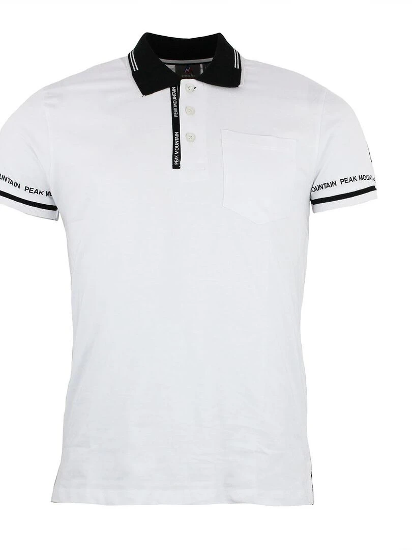 Polo manches courtes homme CROMA PEAK MOUNTAIN Blanc