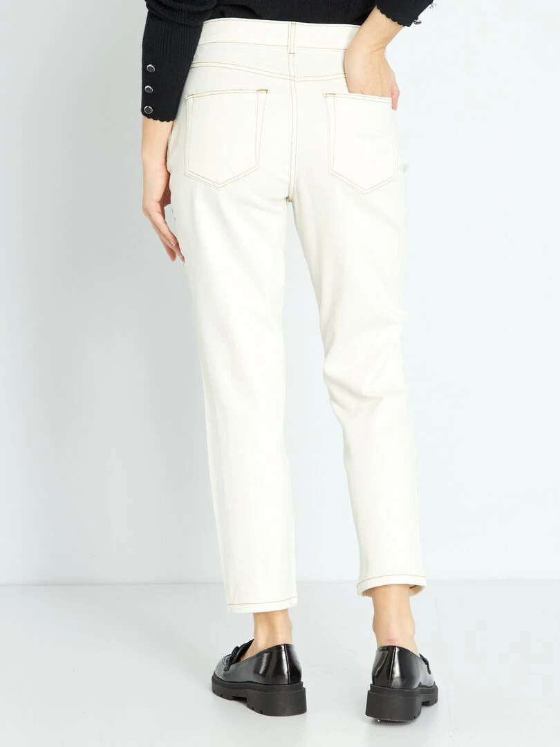 Jean mom à taille très haute   L32   Blanc