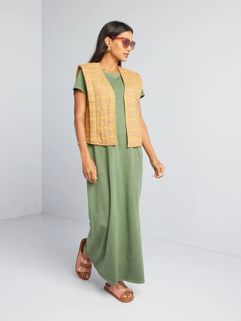 Robe T shirt maxi Vert