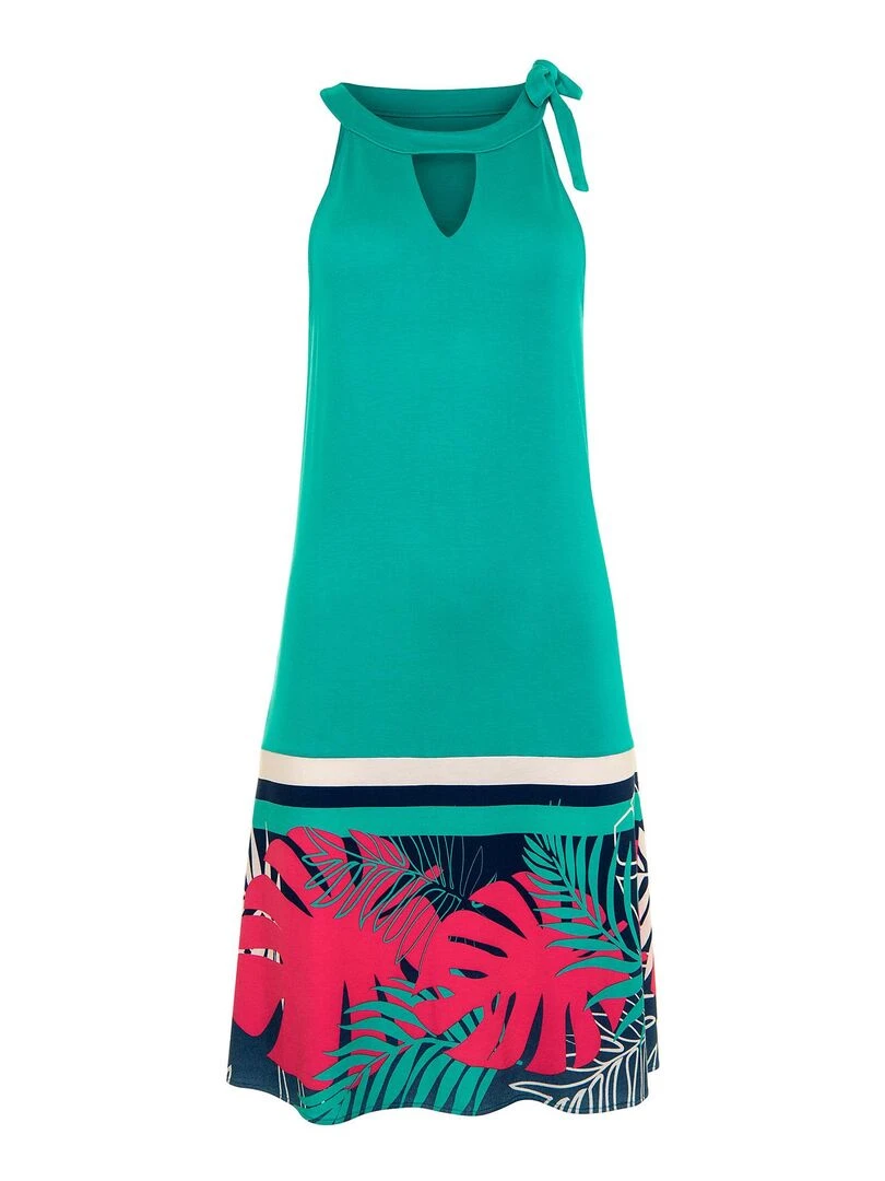 Robe estivale sans manches Tahiti   Vert