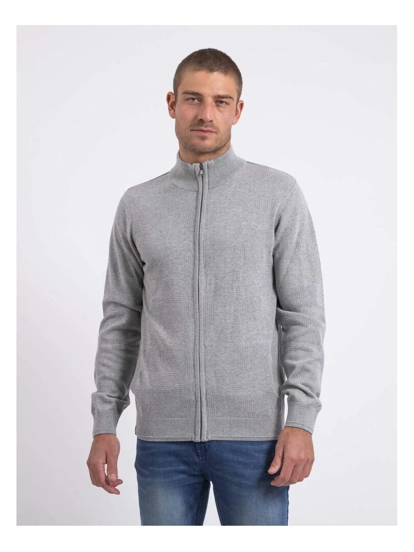 Gilet zippé col montant coton AXELOU Gris
