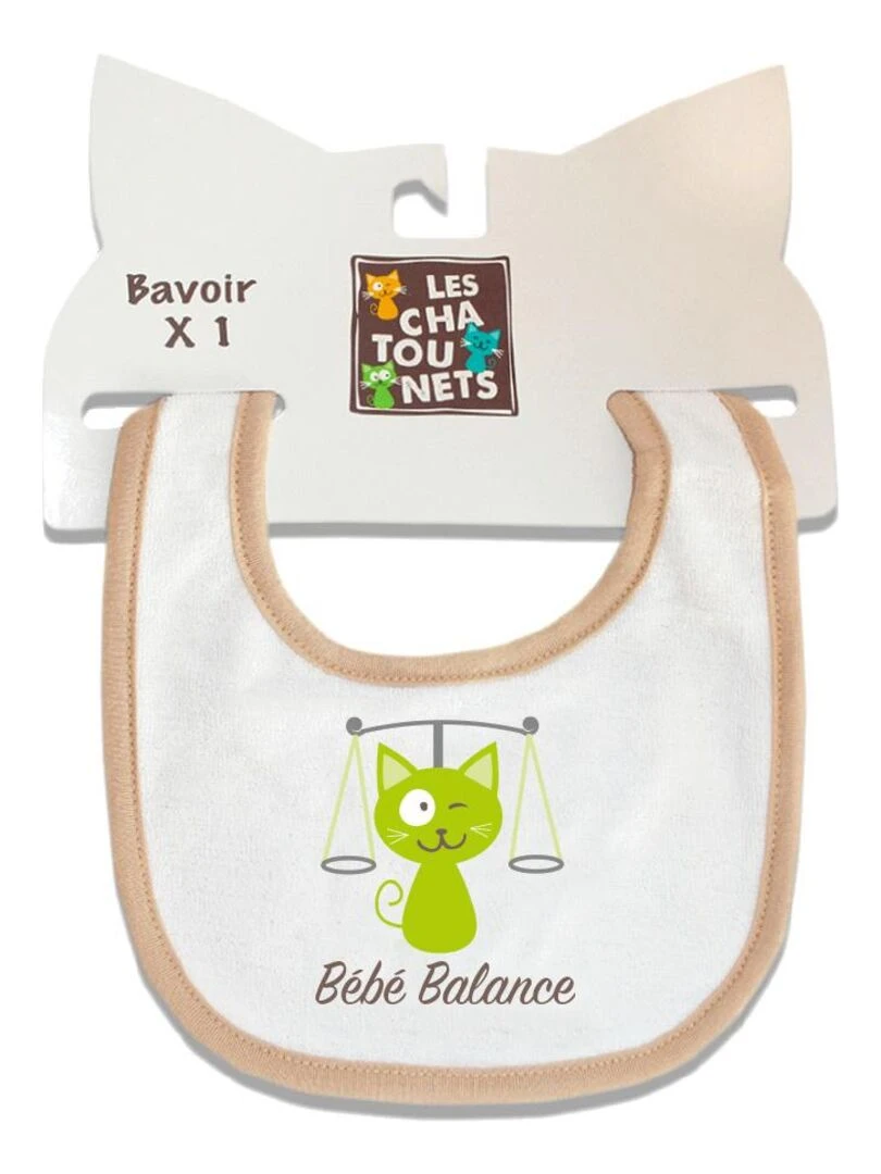 Bavoir Balance LES CHATOUNETS Blanc