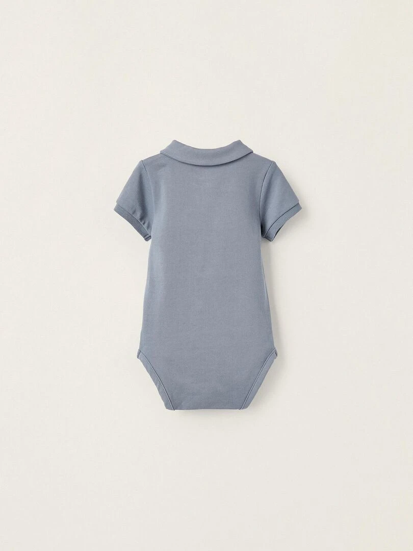 Body polo à manches courtes en coton pour nouveau né manches courtes BROTHERS&SISTERS Beige clair