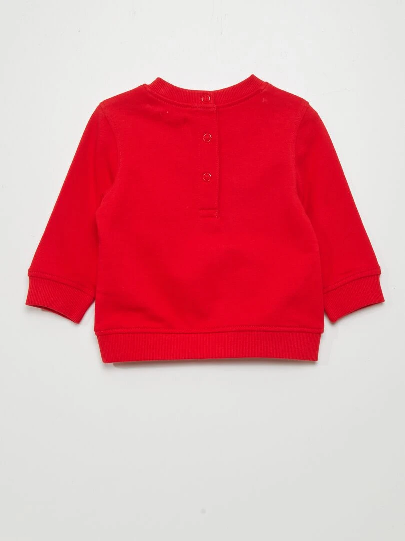 Sweat en molleton fin   Rouge