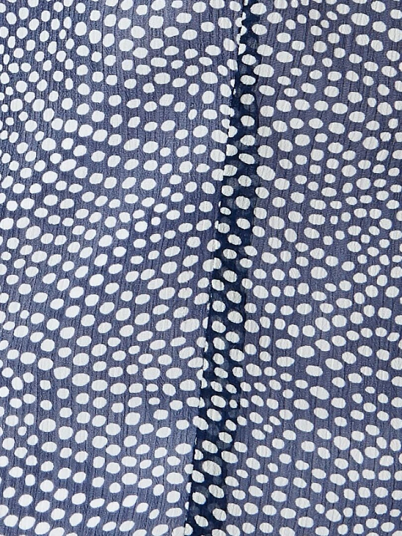 Chemisier à pois tissu crêpe   Damart   Bleu marine