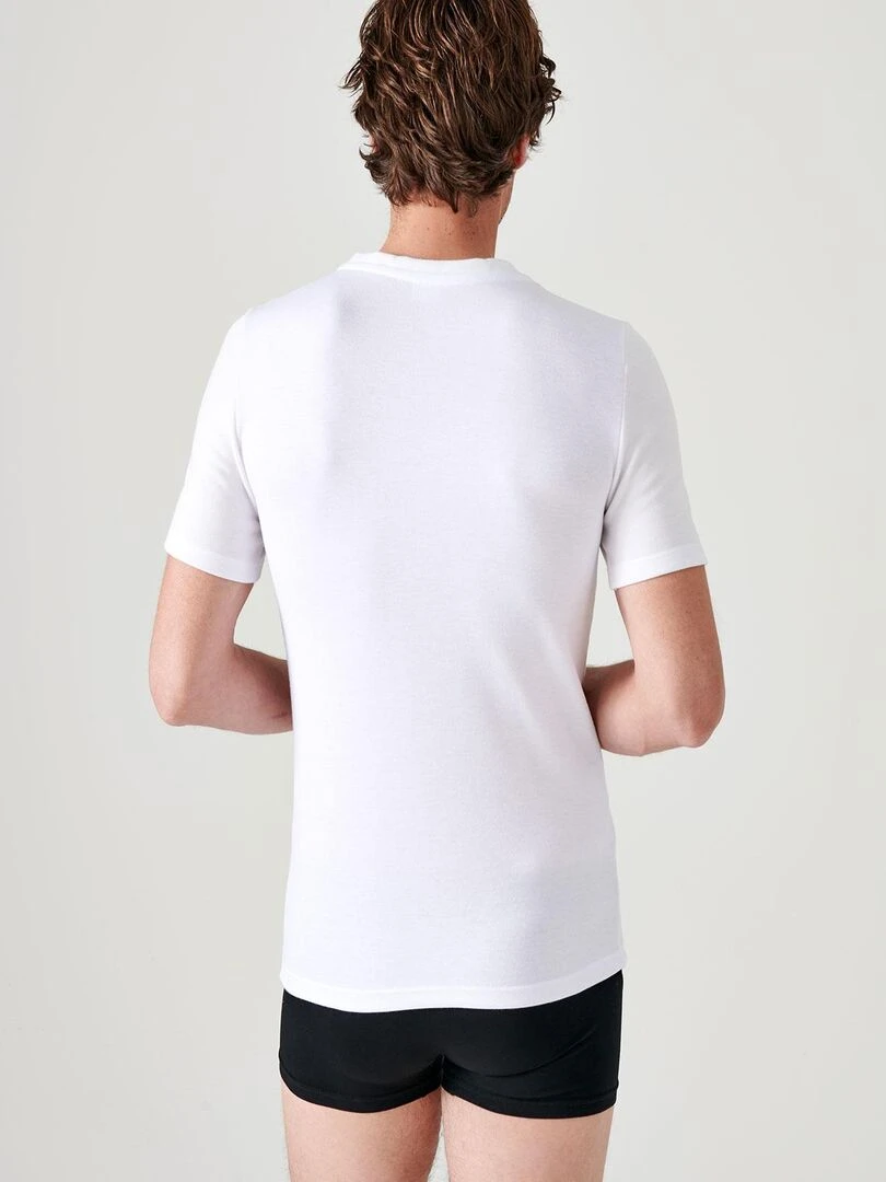 T shirt double face col rond Thermolactyl   Damart   Blanc