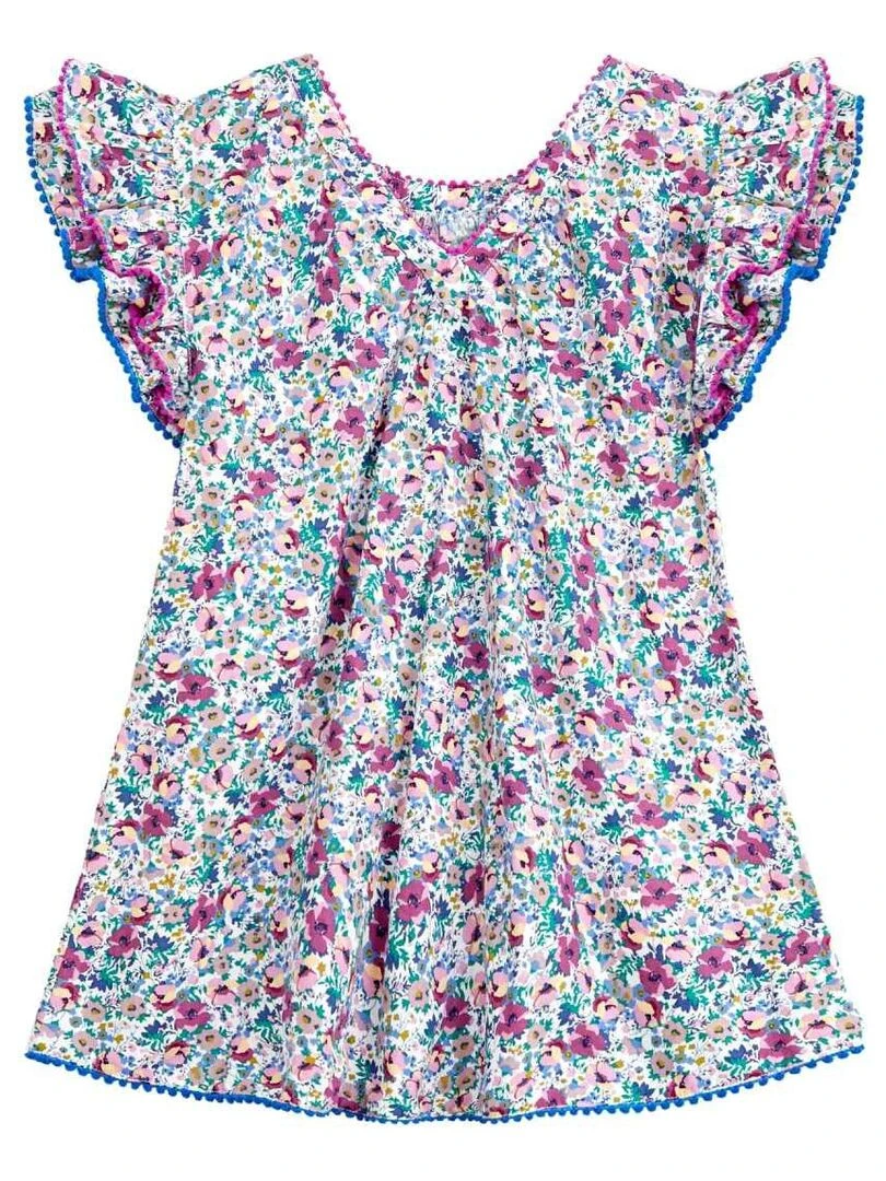 Robe Cérémonie Fleurie Violette Fille  Manches Papillons  BUTTERFLY   'LA FAUTE A VOLTAIRE'   Violet