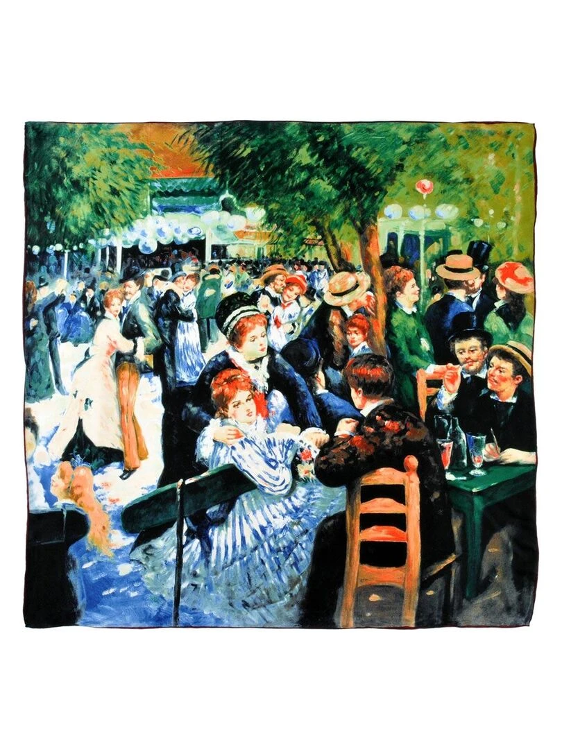 Carré de soie Renoir "Bal au Moulin de la Galette" Multicolore