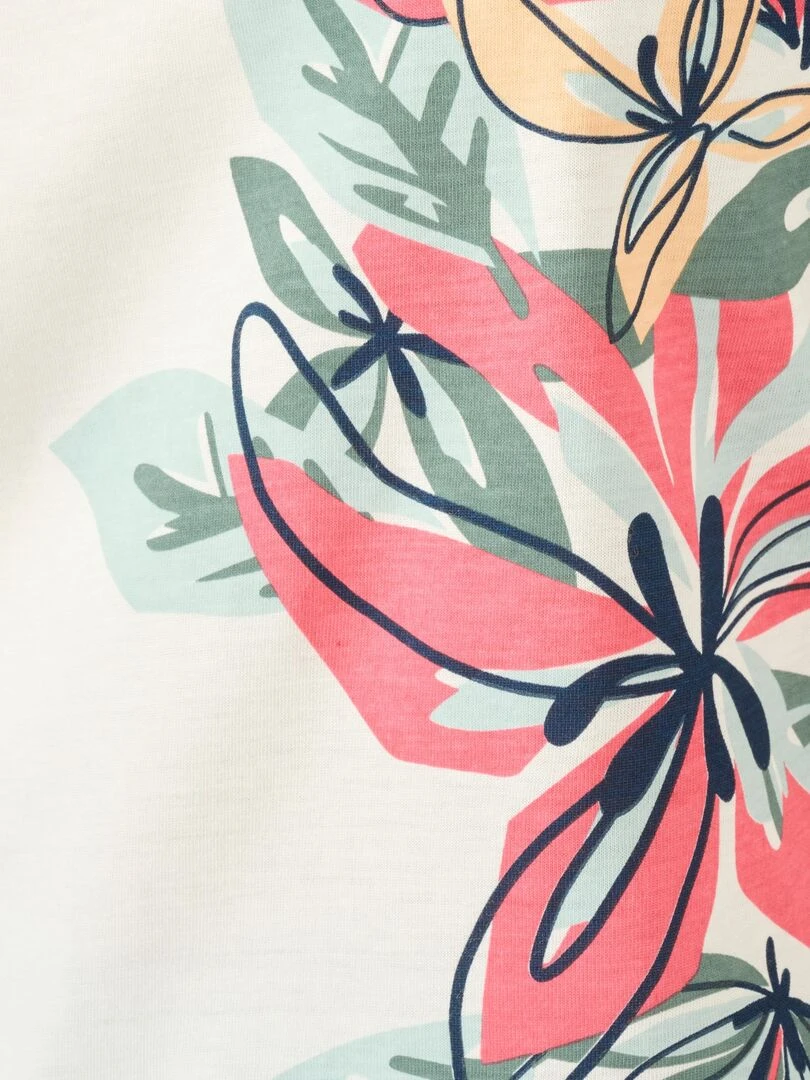 Tee shirt imprimé coton biologique   Damart   Blanc cassé