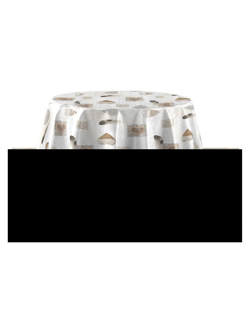 Nappe ronde PVC 160 cm Coeur delicia Multicolore