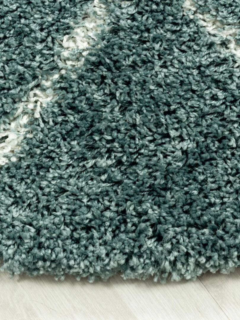 Tapis berbère style SHAGGY A OEKO TEX®   Bleu