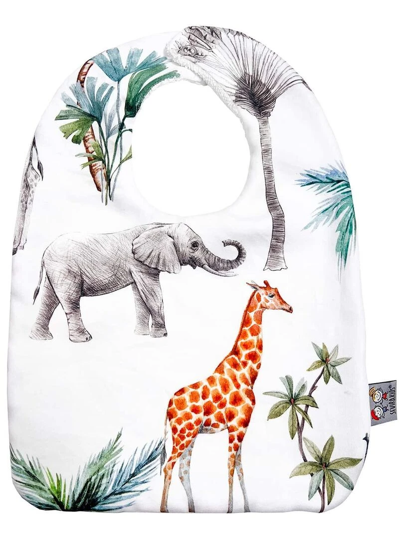 Bavoir en coton Safari Blanc