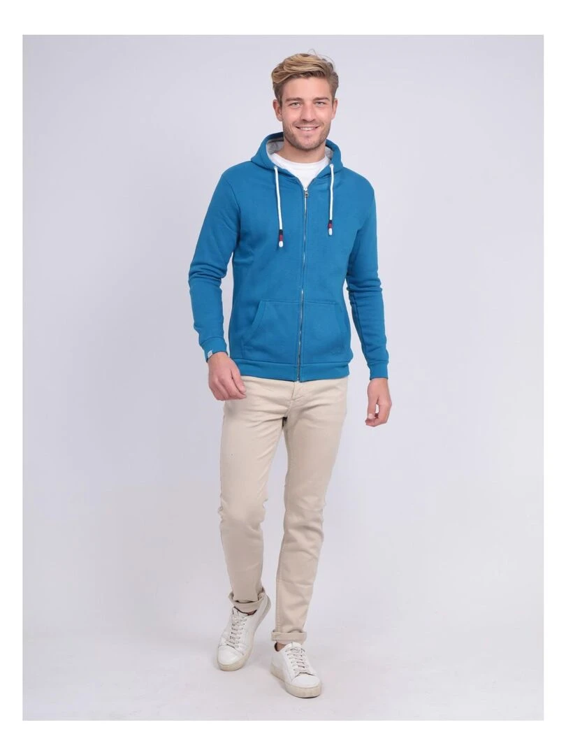 Sweat zippé capuche WAMS   Bleu roi