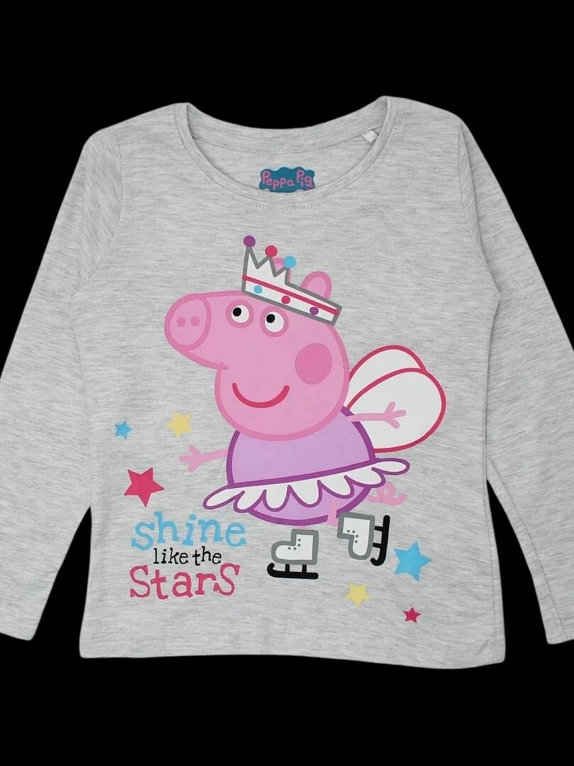 Peppa Pig Pyjama fille imprimé Peppa Pig en coton Gris