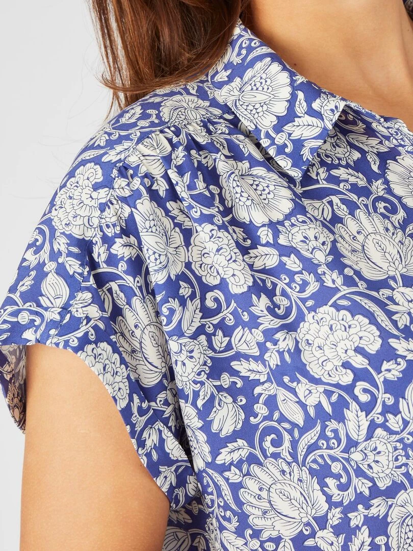 Chemisier fleuri Climatyl Damart Bleu