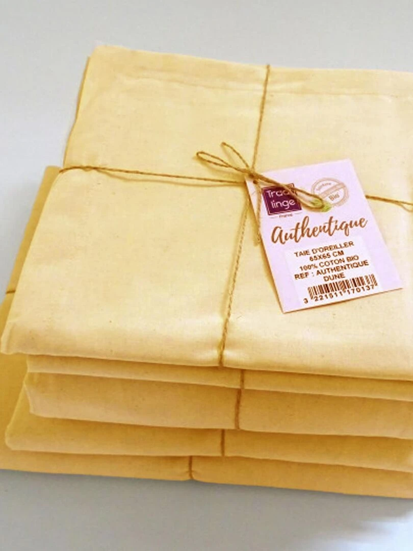 Drap plat en 100% coton biologique Jaune