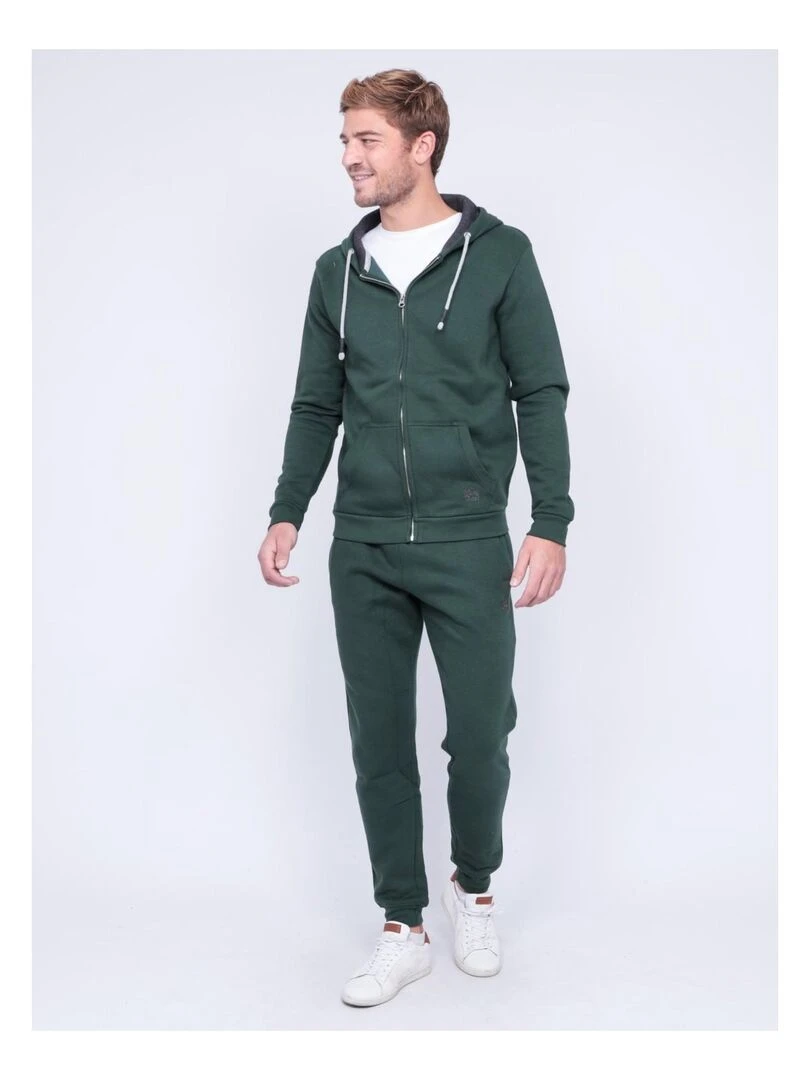 Sweat zippé capuche WAMIN   Vert