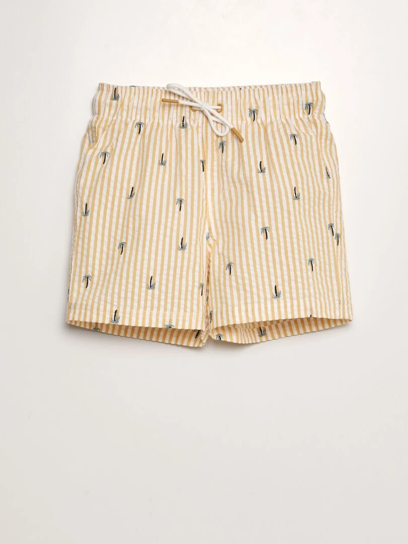 Short de bain crêpé Jaune