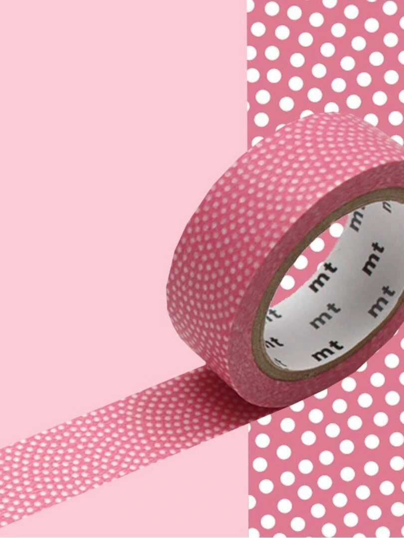 Masking tape à pois Samekomon Rose pastel 1 5 cm x 7 m N/A