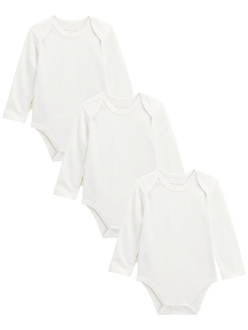 Lot de 3 bodies bébé manches longues Blanc