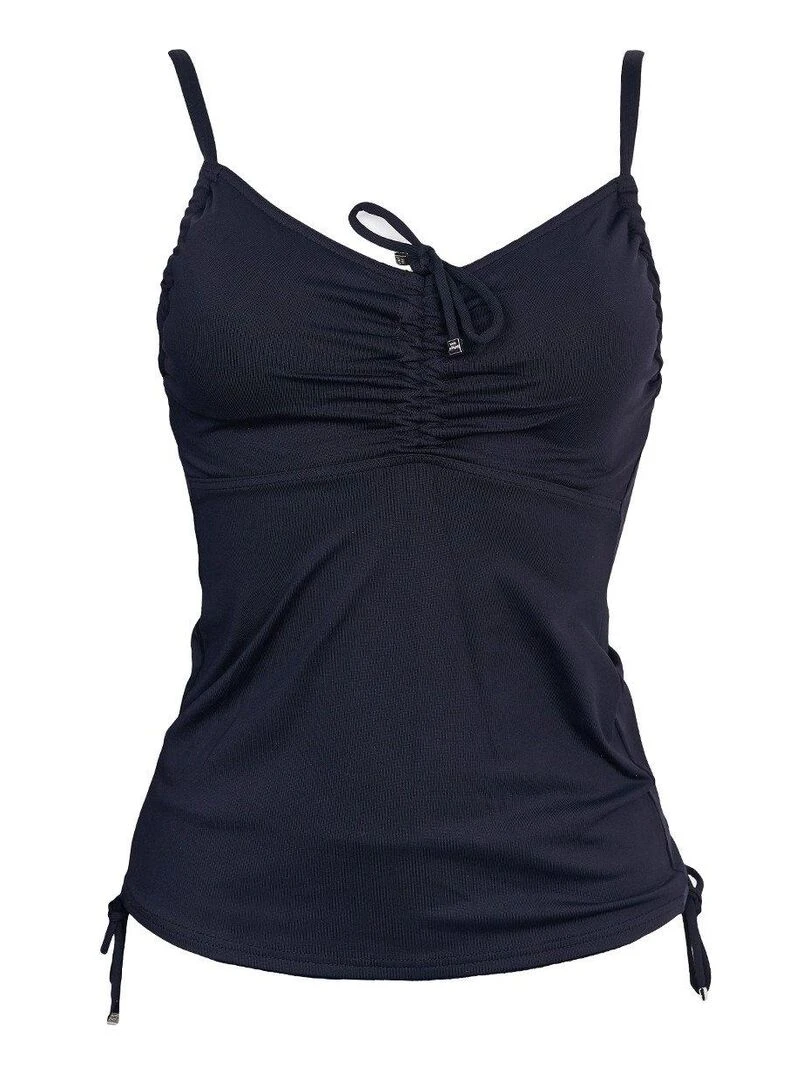 Haut de maillot tankini décolleté réglable Eva   Noir